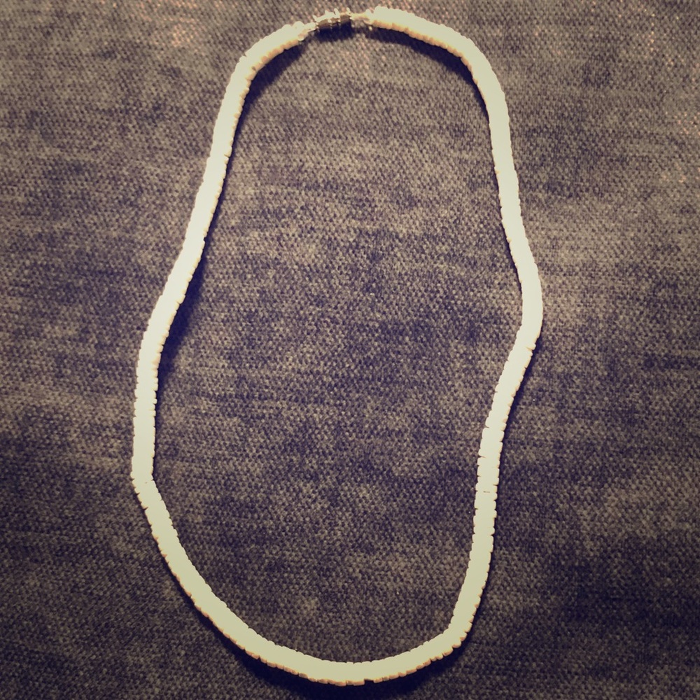 Puka Shell Necklace White Round Hawaiian Surfer